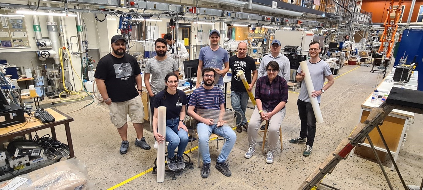 Group photo of the Membrane group staff at the lab. Photo.